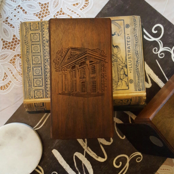 Vintage Pair Walnut Lasercraft Bookends - Picture 7 of 13